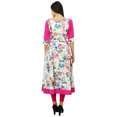 thumbnail image 3 of Bimba Robe Kurta en Coton Imprimée pour Femmes Kurti Ethnique Blanc et Rose Vêtements, 3 of 9