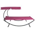 thumbnail image 2 of vidaXL Outdoor Lounge Bed with Canopy and Pillows Pink, 2 of 5