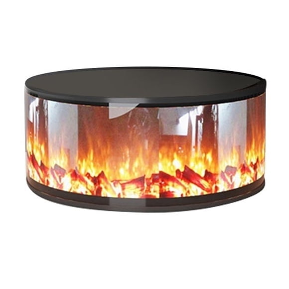 Cylindrical Electric Fireplace Freestanding Recessed Toroidal Heater