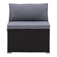 thumbnail image 2 of CorLiving Parksville 6-Piece Resin Wicker Rattan and Galvanized Steel Patio Sectional Set with Cushions and Square Coffee Table, Black/Grey, 2 of 9