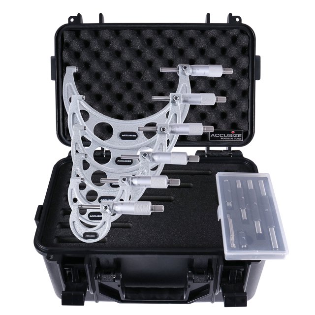 Accusize - 0 - 6 Pieds' x 0,0001 Pieds' Micromètres Extérieurs Ultra-Précision 6 Pcs/ensemble, EG00-0906