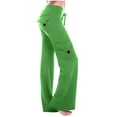 thumbnail image 2 of Timegard Womens Pants Workout Comfy High Waist Wide Leg Trousers Straight Solid Colar Pants with Button Pocket, 2 of 7