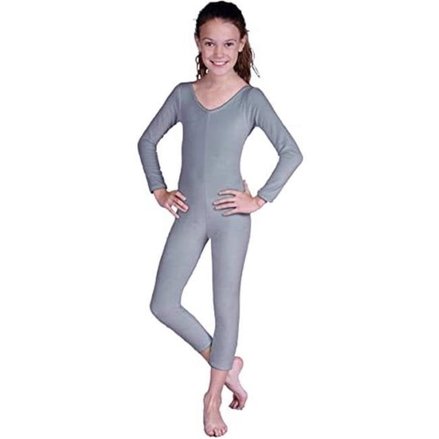 RG Costumes 103-14-S Girls Velvet Unitard, Gray - Small 5-6