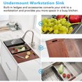 thumbnail image 4 of ALWEN 32 x 19" Stainless Steel Workstation Ledge Single Bowl Sink Undermount, 4 of 8