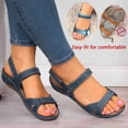 thumbnail image 3 of IUJSOY Womens Flat Sandals Comfort Open Toe Slingback Walking Sandals Low Wedge Slip on Shoes, 3 of 9