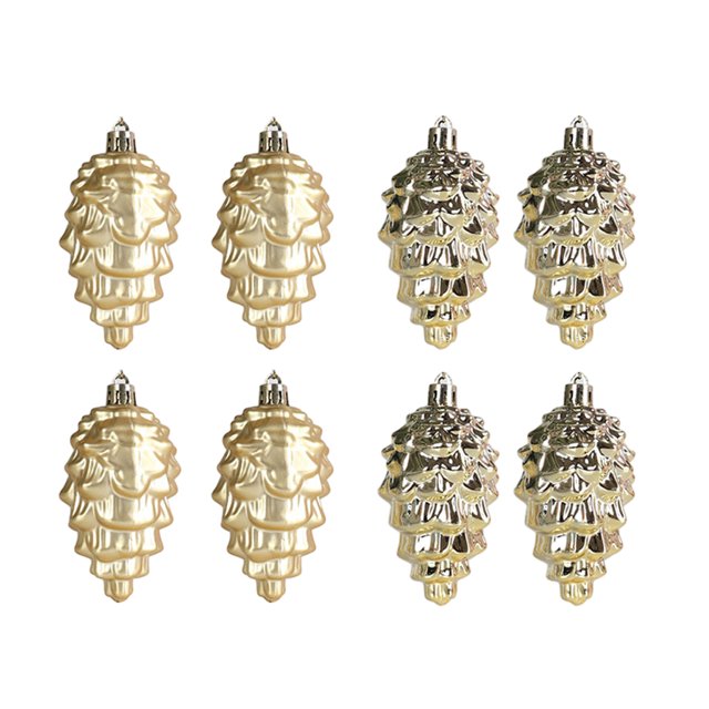 relayinert 8pieces Tree Decoration Eye-catching Pine Cone Decorations For Festive Gold 1Set