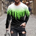 thumbnail image 4 of Chandail à Manches Longues pour Hommes Mode Décontractée Col Rond Chandail à Enfiler Imprimé T-Shirt à Manches Longues Blouse, 4 of 9