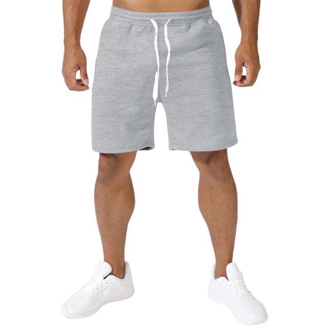 Innerwin Summer Shorts High Waisted Men's Bottoms Running Drawstring Elastic Waist Lightweight Bermuda Short Pant Shallow Gray XL