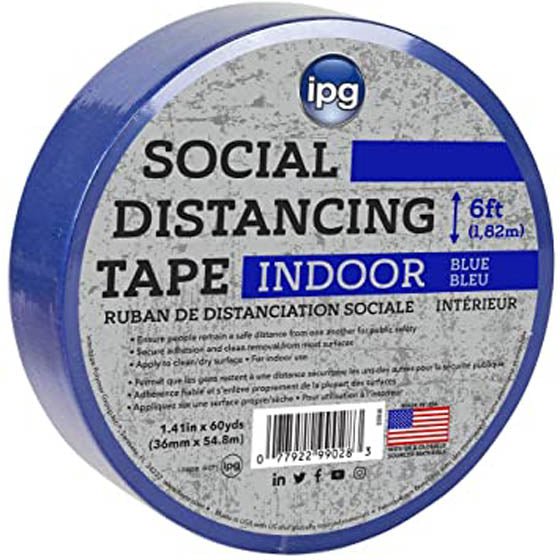 CAN006 - TAPE SOCIAL DISTANCING INDOOR 1.4IN X 54M BLUE