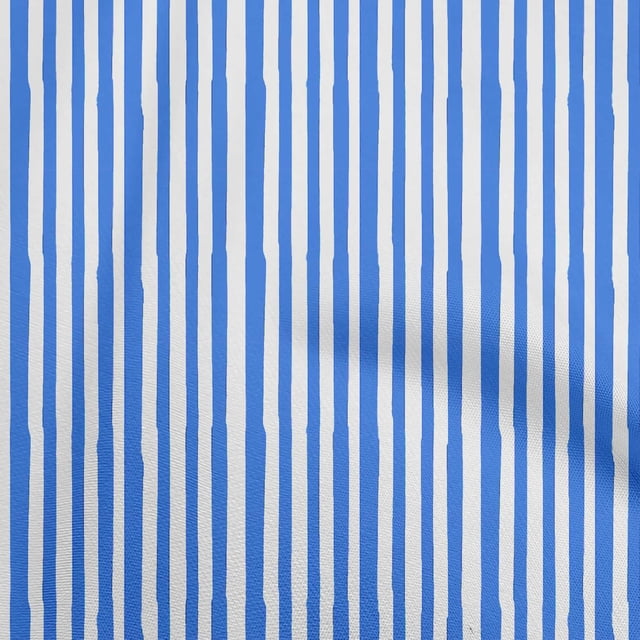 oneOone Cotton Cambric Blue Fabric Stripes Craft Projects Decor Fabric Printed By The Yard 56 Inch Wide