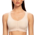thumbnail image 2 of MELENECA Soutien-Gorge Posture Sans Armatures à Fermeture devant pour Femme Beige 42E, 2 of 5