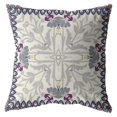 thumbnail image 1 of HomeRoots 413114 16 in. Gray Floral Frame Suede Throw Pillow, 1 of 1