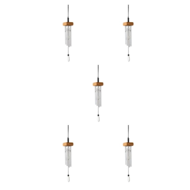 mmirethe Multiple Styles And Colors Wind Chimes For Wide Application Unique Style Wind Chime Pendant burlywood 5Set