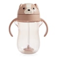 thumbnail image 3 of Munchkin Any Angle Spill Proof Weighted Straw Trainer Cup, Transition Sippy Cups for Toddlers and Babies, Click Lock Technology & Fun Dog Design, 10 Ounce, Brown, 3 of 8