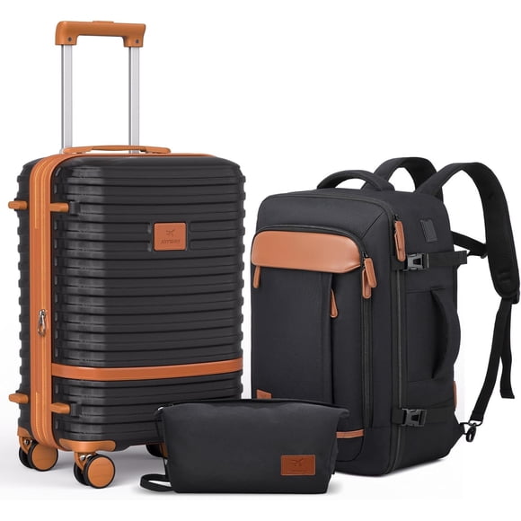 Joyway 3-Piece Carry-On Luggage Set with Spinner Wheels TSA Lock, Lightweight Hardshell Set