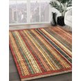 thumbnail image 2 of Ahgly Company Tapis Rond Abstrait Rouge Brique, 8 Pieds Rond, 2 of 6