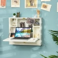 thumbnail image 3 of Gymax Wall Mounted Folding Laptop Desk Hideaway Organizer Storage Space Saver w/Drawer, 3 of 10