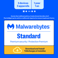 thumbnail image 1 of Malwarebytes Standard, Premium Software - 3 Devices, 1 Year [Digital Download], 1 of 8