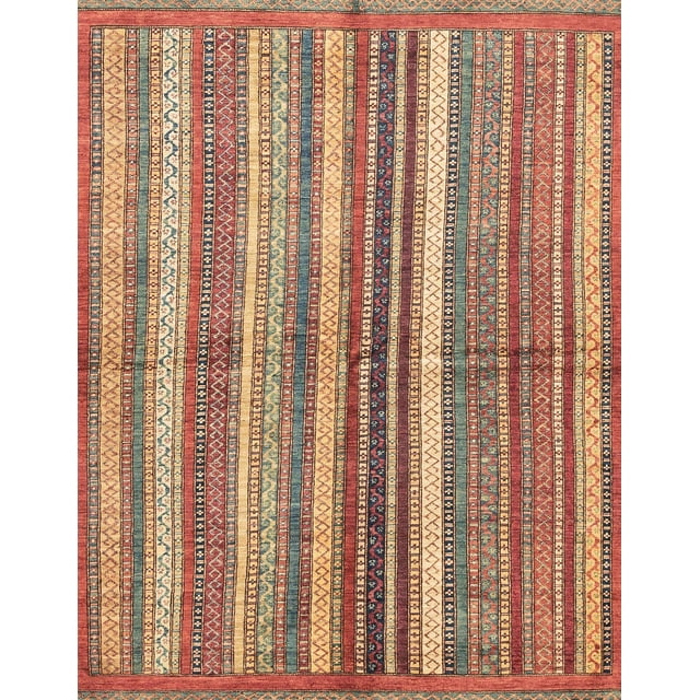 Ahgly Company Tapis Rectangulaire Abstrait Rouge Brique, 7 Pieds x 10 Pieds