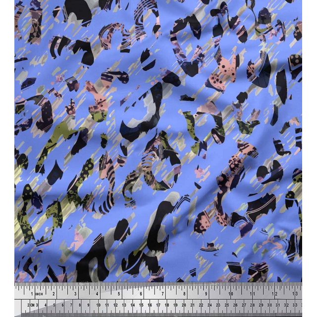 Soimoi Velvet Fabric Animal Skin Texture Print Sewing Fabric Yard 58 Inch Wide