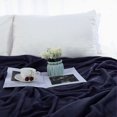 thumbnail image 3 of PiccoCasa 1 Pcs Home Warm Soft Microplush Fleece Solid Throw Blanket Navy Blue 70" x 78", 3 of 10