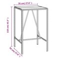 thumbnail image 4 of vidaXL Table de Bar avec Dessus en Verre Noir 70x70x110 cm Rotin Poly, 4 of 4