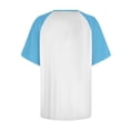 thumbnail image 4 of Womens Summer Raglan T-Shirts Color Block Plus Size Baseball Tees Casual Short Sleeve Loose Pullover Blue, 3XL, 4 of 5