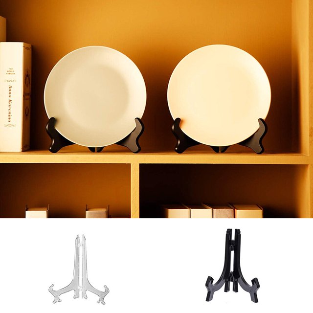 Maoww 6pcs Plastic Easels Plate Holders Display Dish Rack Picture Frame Photo Book Pedestal Stand