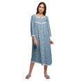 thumbnail image 1 of Moomaya Chemise de Nuit Boutonnée en Coton Imprimé pour Femmes, Robe de Nuit d'Allaitement, 1 of 5