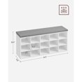 thumbnail image 2 of Boutique Home Shoe Bench with Cushion and Storage - White and Gray, 2 of 5