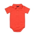 thumbnail image 1 of MIASHUI Barboteuse pour Bébé à Manches Courtes, Col Polo, Tenue de Petit Gentleman, Orange, 18-24 Mois, 1 of 3