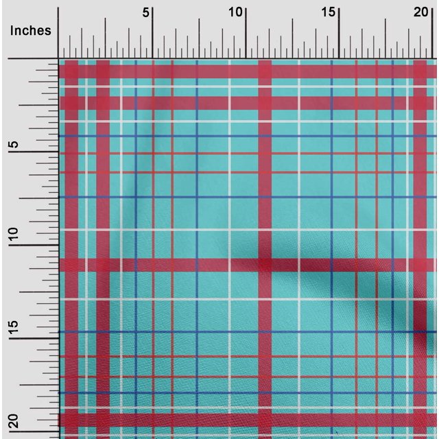 oneOone Cotton Silk Fabric Madras Check Decor Fabric Printed BTY 42 Inch Wide