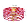 thumbnail image 4 of yingyy Bracelet Multi-layers Magnetic Buckle Leather Multi-colored Leopard Print Bangle Party Decoration Wristband Jewelry Pink 1Set, 4 of 6