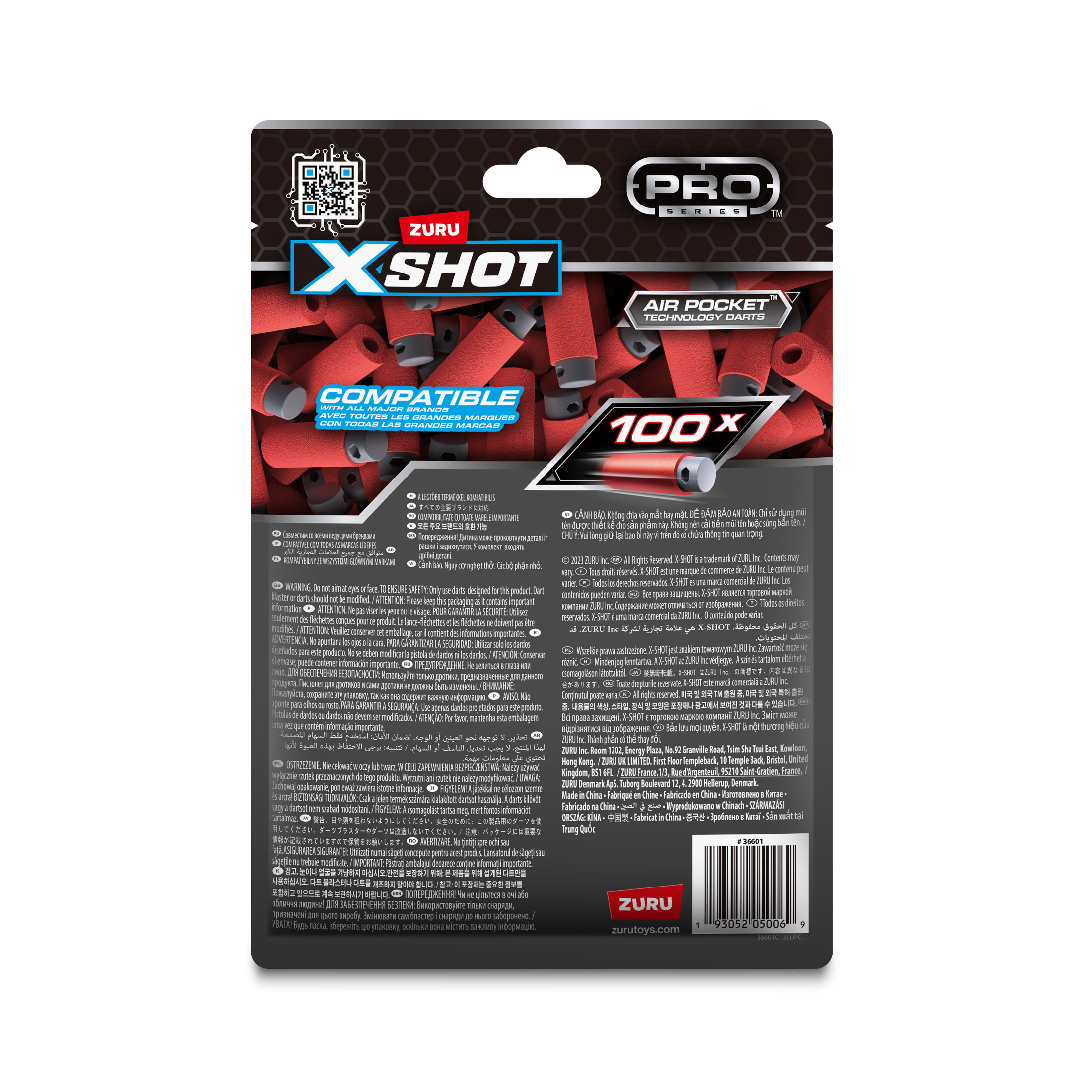 Confezione di ricarica con 100 dardi a mezza lunghezza XSHOT Pro Series di ZURU
