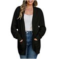 thumbnail image 2 of Cardigans pour Femmes Cardigan pour Femmes Chandail Mode Manches Longues Longueur Moyenne Confortable pour le Trajet Coupe Ample Chandail pour Femmes Hauts d'Automne pour Femmes en Liquidation, 2 of 6