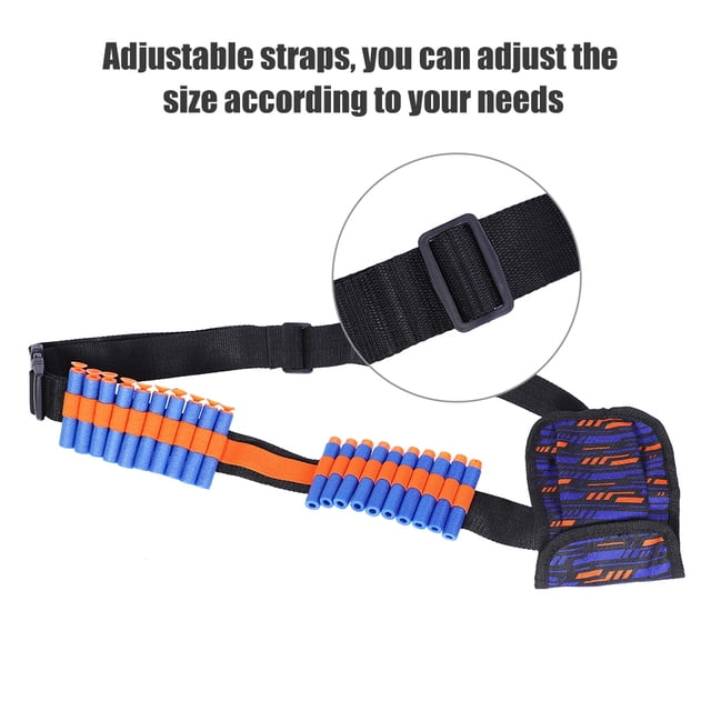 TOPINCN Bag for Nerf, a durable Oxford cloth storage pouch with adjustable shoulder belt strap. Designed to hold soft bullets and clips, it features a lightweight and simple design. The black bag measures approximately 16 x 12 cm and includes a strap for easy wear and use.