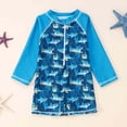 thumbnail image 2 of TOOYOU Toddler Boy Swimsuit Swimwear Long Sleeve Rash Guard Print For Baby Beach Pool Swimming Sun Summer Outfit Child Bathing Suit For Swimming Lessons And Beach Size 18-24 Months,Yellow, 2 of 7
