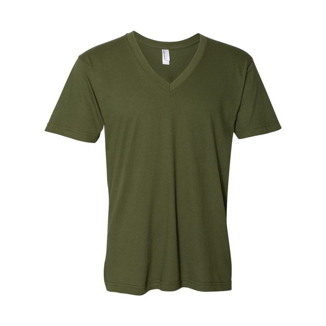 American Apparel Fine Jersey V-Neck Tee, XXS, Olive