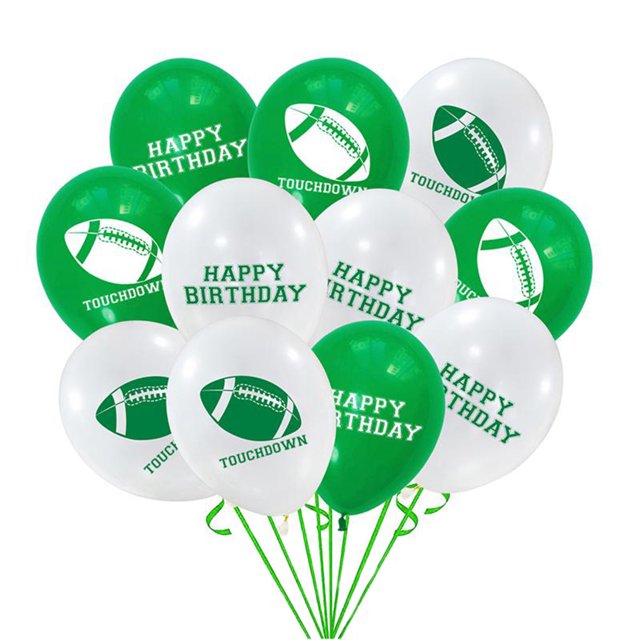 11 Pcs Ballon de Fête Rugby Football Ballon en Latex Ballon d'Anniversaire avec Ruban