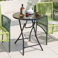 thumbnail image 2 of Costway Table Pliante Ronde de 23 Pouces pour Patio Extérieur, Table Bistro avec Dessus de Table en Verre Trempé, 2 of 9
