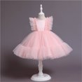thumbnail image 2 of Robes pour Ados Perles à Volants Fleur Mariage Concours Anniversaire Soirée Tutu Robe Filles Rose 5-6 Ans, 2 of 4