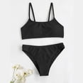 thumbnail image 2 of WEIYLL Swimsuits for Girls Sport High Waist Summer Beach Rash Guard Solid Color Toddler Swimwear 2 Pcs for, 2 of 7