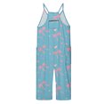 thumbnail image 5 of Girls Jumpsuit Bow Print Jumpsuits Rompers for Girls Spaghetti Strap Rompers with Pockets Girls Fashion 13-14 Y, 5 of 5