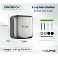 thumbnail image 4 of Alpine Industries Hemlock Commercial Brushed Stainless Steel Automatic High Speed Electric Hand Dryer, 4 of 8