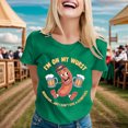 thumbnail image 2 of LUOGENLI T-shirts pour Femmes Mode Décontractée Imprimé Col Rond Manches Courtes pour l'Été T-shirts Graphiques Pêche Saint-Valentin Vert P, 2 of 4