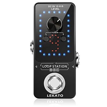 LEKATO Guitar Effect Pedal Guitar Looper Pedal Tuner Function Loop Station Loops 9 Loops 40 minutes Record Time with USB Cable for Electric Guitar Bass