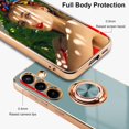 thumbnail image 4 of ORUYROP for Samsung Galaxy S24 Plus Case with Screen Protector, Built-in 360 Rotation Ring Holder Magnetic Stand, Luxury Shiny Plating Edge Shockproof Electroplated Protective Phone Cover (Gra, 4 of 6