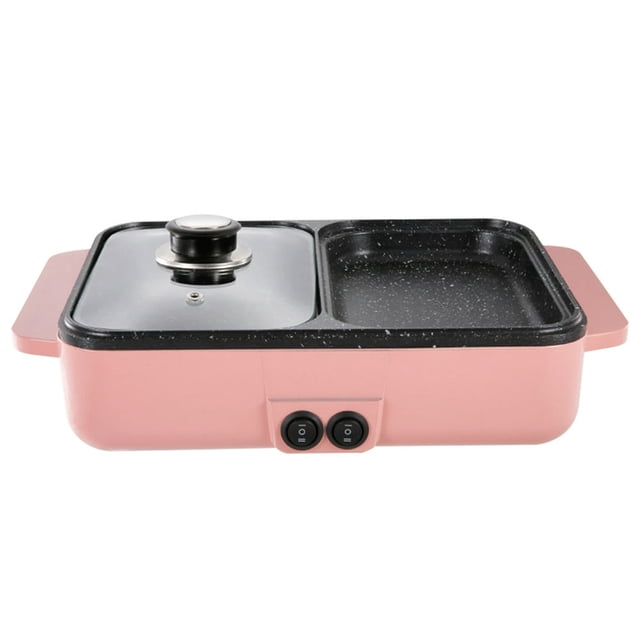 Marmite Chauffante de Barbecue Antiadhésive 2 en 1 Multifonctionnelle, Machine de Cuisson Électrique