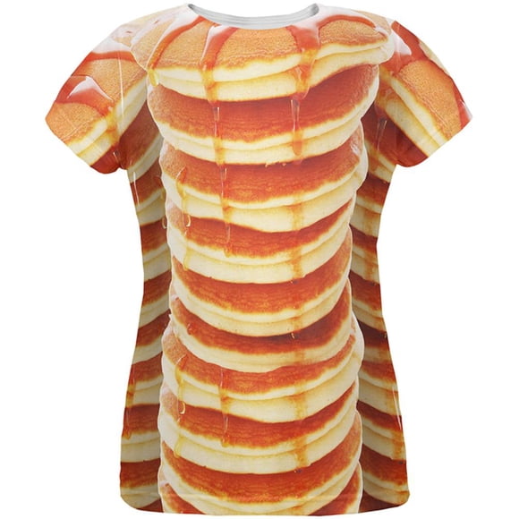 Halloween Pancakes and Syrup Breakfast Costume All Over Womens T Shirt