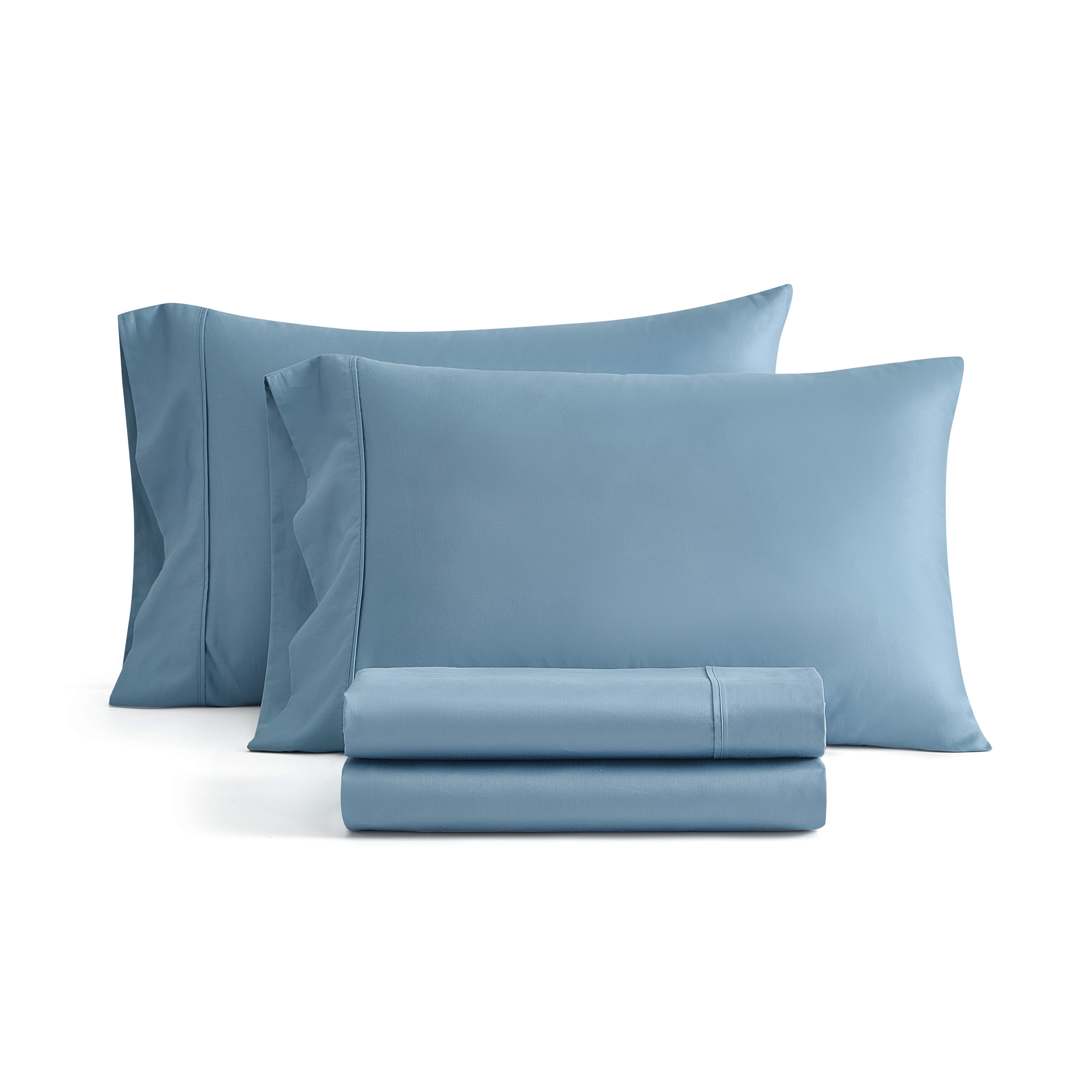 Martha Stewart Everyday Pima Cotton 600 Thread Count Blue Sheet Set Queen